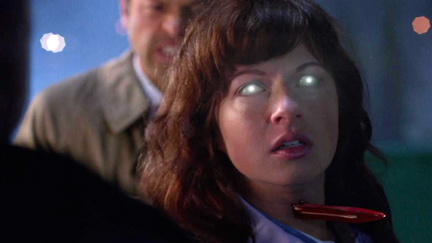 Cas stabs the nephilim through the neck. Cas stabs the nephilim through the neck.